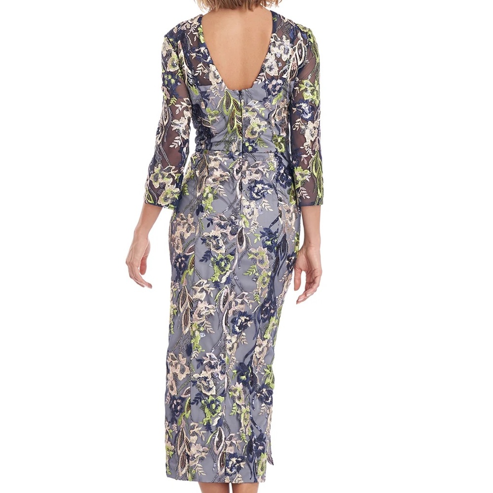 Embroidered floral Piper Midi dress by JS Collections